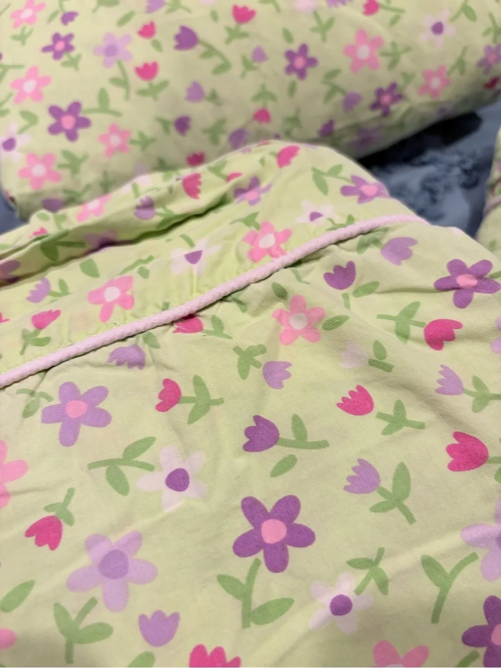Target Yellow Floral Cotton Sheet Set with Pink & Purple Flowers- Full Size